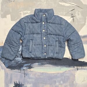 Gap Kids Denim Puffer Jacket / Medium